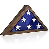 Flag Display Case for 5' x 9.5' Folded Burial Flag, Veteran Flag Shadow Box with Wall Mount, Flag Frame for American Flag, Wa