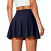 SANTINY 14" Tennis Skirt Golf Skorts with Pockets Tummy Control Shorts Pleated Skirts for Women Athletic Dressy Casual