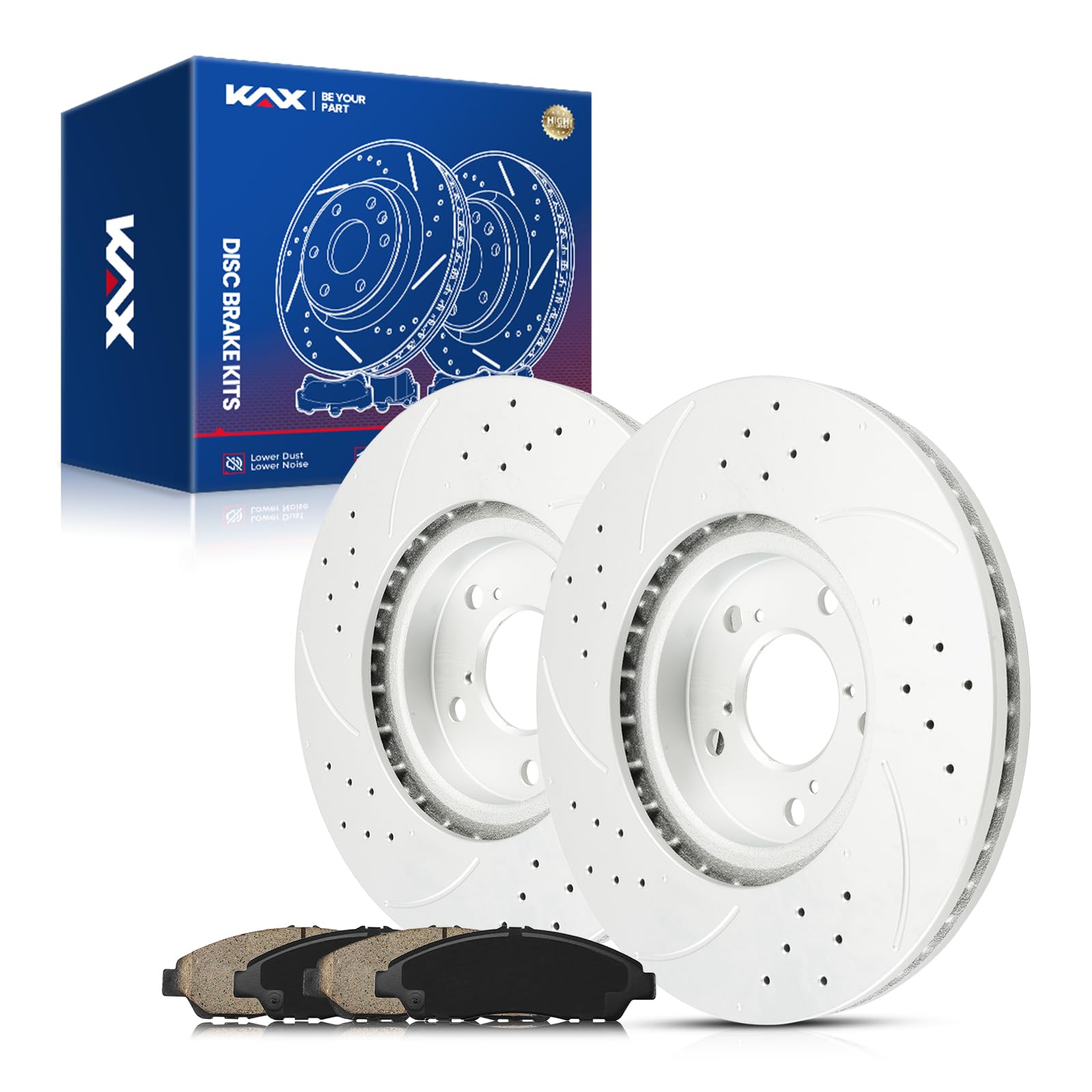 Photo 1 of ***ONLY 1 ROTOR INCLUDED, NOTHING ELSE***KAX Front Brake Kit, Drilled and Slotted Brake Rotors 31468, Ceramic Brake Pads D1280 Fits Honda Pilot 2009-2015, Acura MDX 2007-2013, Acura ZDX 2010-2013, Acura RLX 2014 2017-2018 3.5L***ONLY 1 ROTOR INCLUDED, NOT