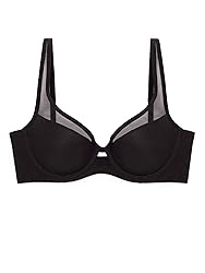 Smart & Sexy womens Mesh Plunge Bra, Black Hue