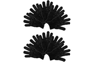 PENIKOKO 10pcs Double Sided Exfoliating Bath Gloves for Showers and Massages, Black Polyester Scrubbing
