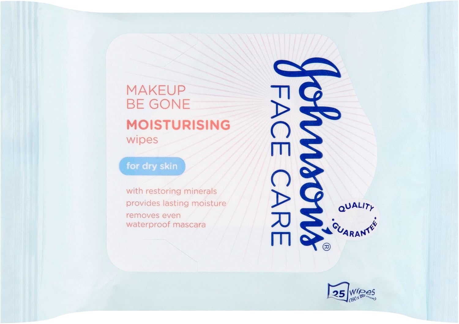 JOHNSONS FACE WIPES MOIST, 25 count Pack of 6, 1 count (Pack of 6)