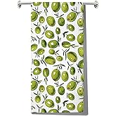 JNIAP Olive Kitchen Towels Olive Lover Gift Summer Olives Dish Towels Green Olives Towels Italian Summer Kitchen Towels Olive Themed Gifts (Green Olive kt)