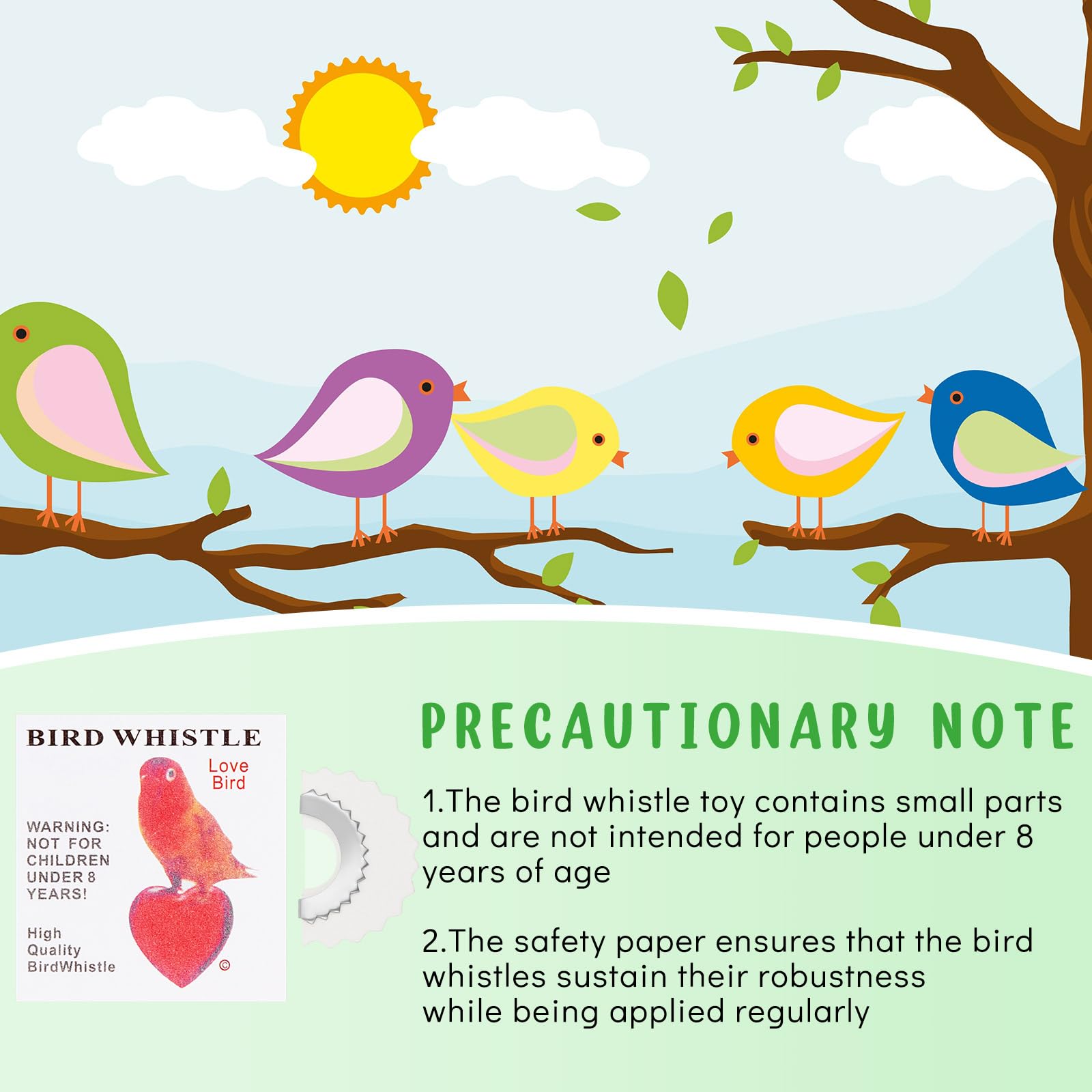 Sonwyoung 10 Pcs Bird Whistle Toys Magic Bird Caller Tongue Tweeting Noisemaker Whistle Tricks Gag Toys