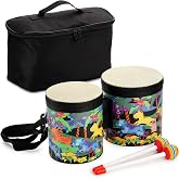 Tosnail 5" and 6" Bongo Drum with Storage Bag and Mallets, Hand Drum Set, Percussion Musical Instrument for Christmas Birthday Gift, Jungle Party Decoration