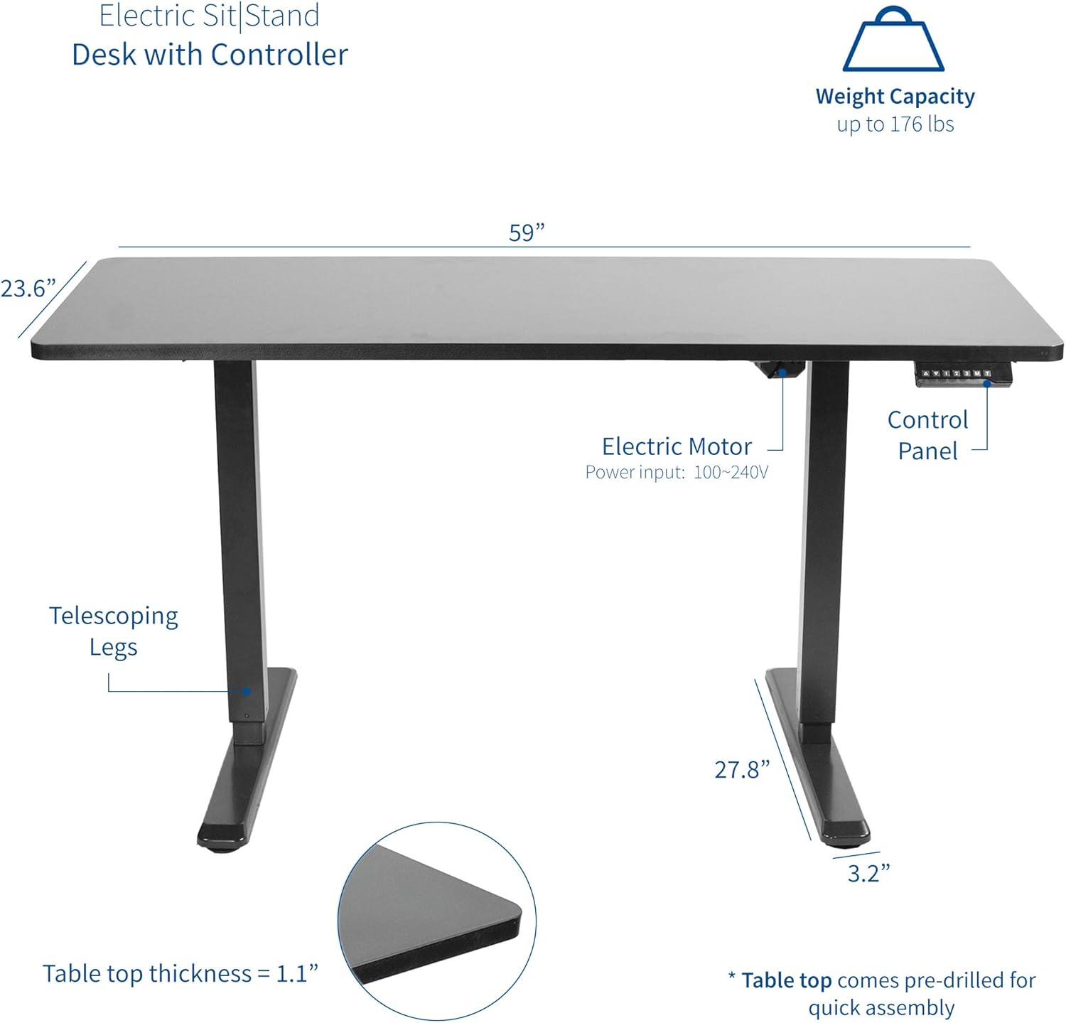 VIVO Electric 60 x 24 inch Stand Up Desk Deals, Coupons & Reviews
