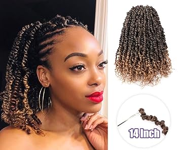 Toyotress Tiana Passion Twist Hair 14 Inch Short Ombre Blonde Pre
