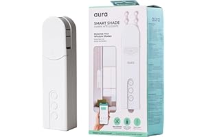 AURA SMART HOME Aura Roller Smart Shade Driver | Automate Existing Blinds | Works with Beaded Chains | Rechargeable Long-Life Battery | Timer, Schedule & Group Control | Add Tuya Hub to Work with Alexa & Google Home
