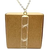 Cairui Design Dandelion with 2 Wishs Make a Wish Real Flowers 3D Cube Resin Pendant 18k Gold Plated Necklace for Women Handmade