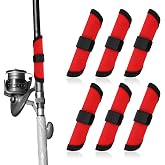 Gosknor 6pcs Lure Wrap, 5.9 Inch Fishing Lure Covers Hook Storage Protector | Bait Gloves Fish Pole Sleeve Guard for Fishing Rod to Keep Fishermen Safe (Red)
