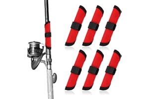 Gosknor 6pcs Lure Wrap, 5.9 Inch Fishing Lure Covers Bait Gloves Fish Hook Storage Protectors Pole Sleeve Guard to Keep Fishermen Fishing Safe for Fishing Rod