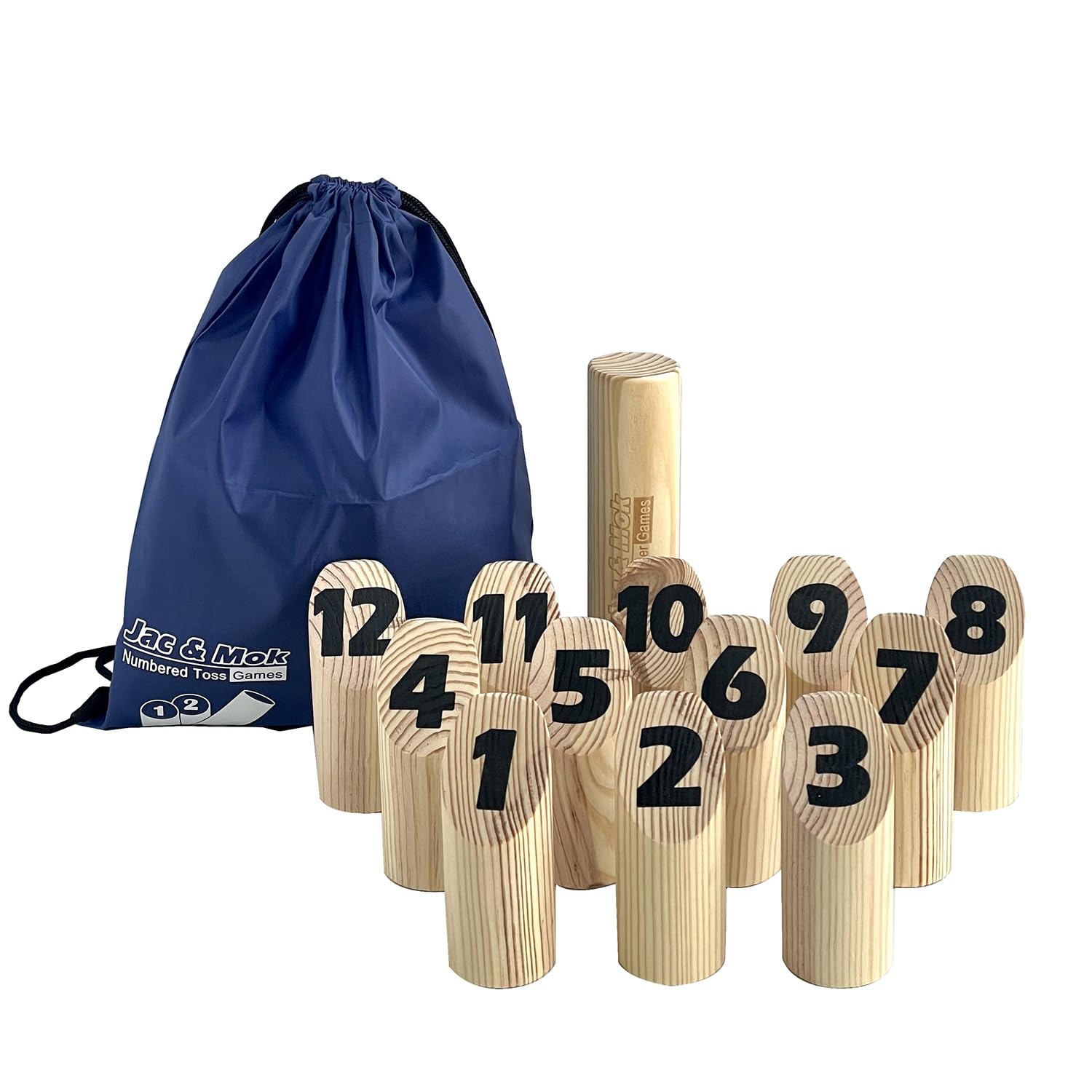 Number Kubb Toss Game Stick Throwing Game made of Hardwood (with Carry Bag, Backyard) — image 1