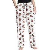 DVGMBXY Men's Pajama Pants with Pockets Elastic Waistband Breathable Lightweight Sleep Pants for Men Soft Lounge Pants