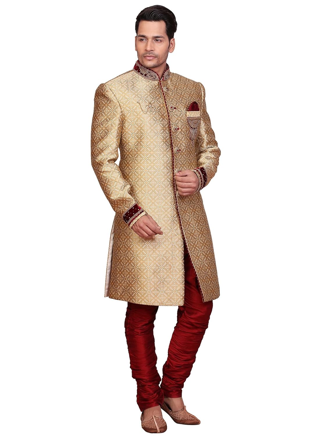a.b.c. garmentsgolden sherwani for mens