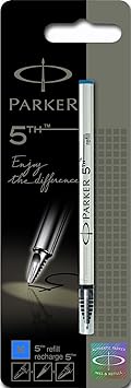 Parker S0958990 Ersatzmine (für 5th-Stift, mittlere Strichbreite, blaue Tinte, Einzelpackung)