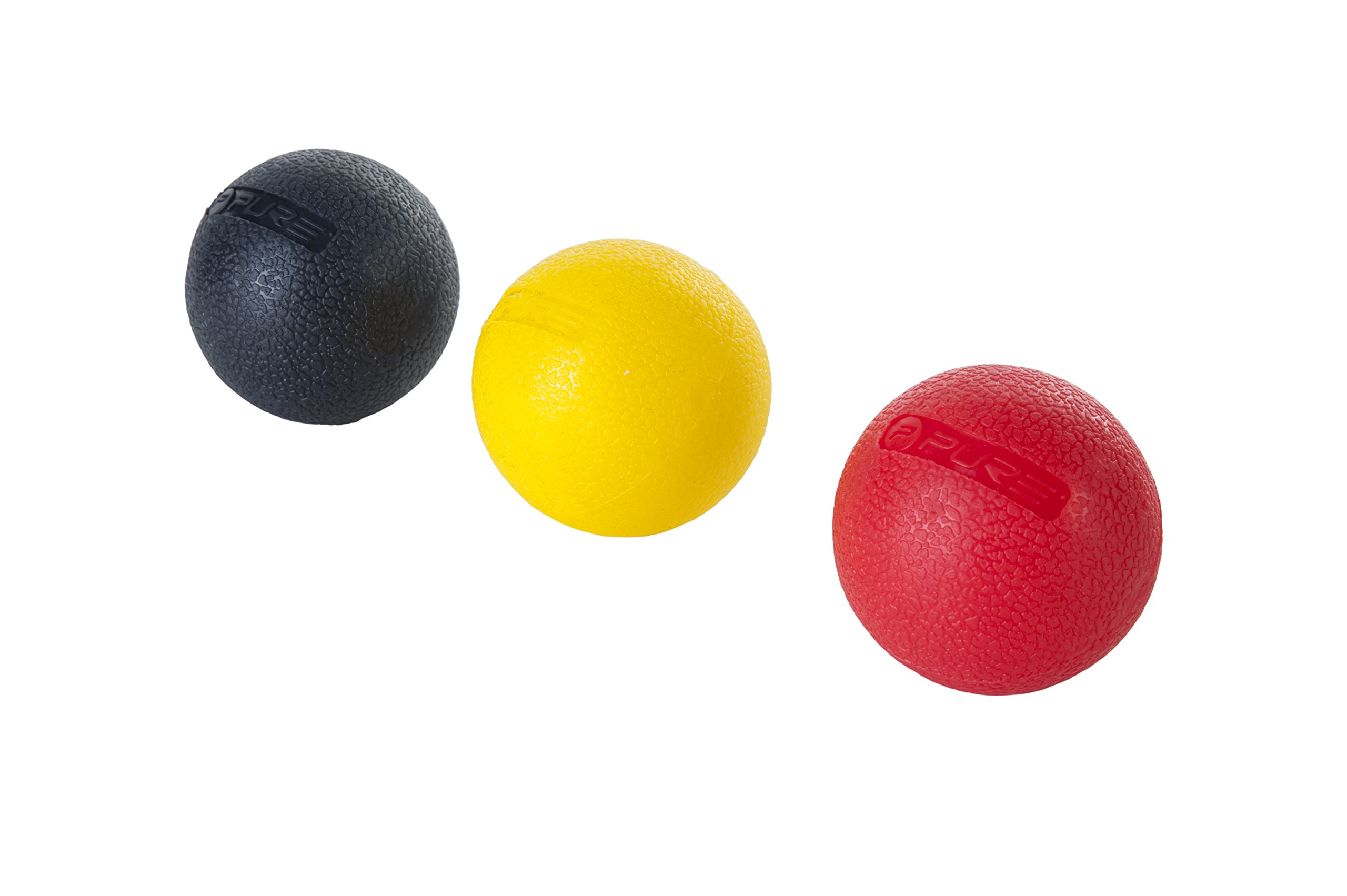 Pure2Improve Massage Ball (Pack of 3) - Black/Red/Yellow