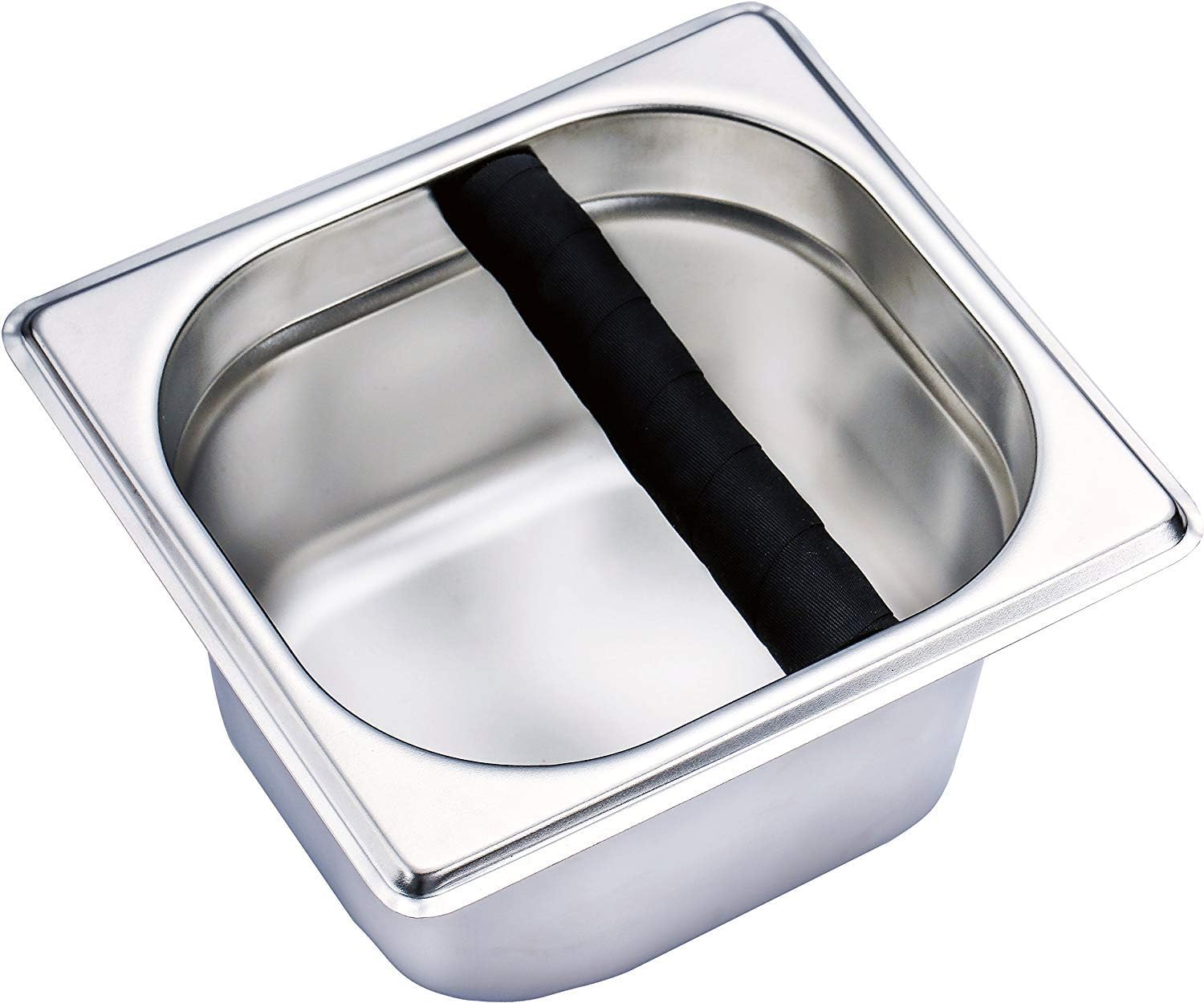 Coffee Knock Box,6.89 x 6.3 x3.94 inch Stainless Steel Espresso Knock Box Container for Coffee Ground