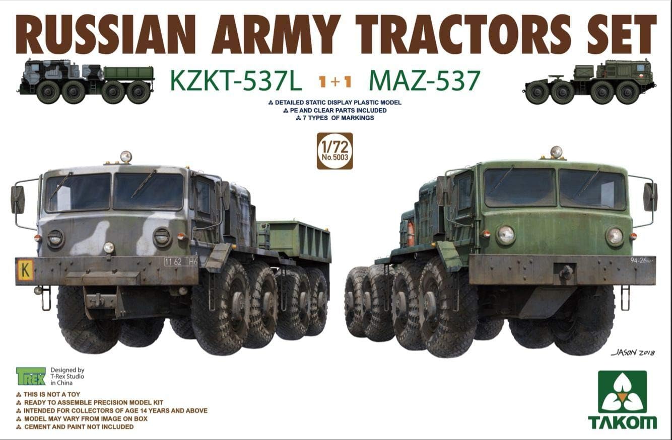 TAKOM TAK5003 Russian Army Tractors KZKT-537L & MAZ-537 1+1-1/35, Multicoloured - Image 5
