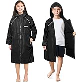 SUN CUBE Swim Parka Boy Girl, Unisex Kids Hooded Changing Robe with Warm Fleece Lining for Swimming, Surfing, Water Sports