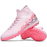 Saynnie Soccer Cleats for Mens Womens Turf Indoor Soccer Shoes Unisex High Ankle AG TF Football Boots Youth Baseball Rugby Training Shoes