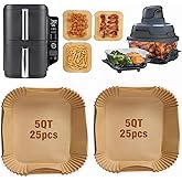 FryEasy Air Fryer Liners for Ninja DoubleStack SL401 8-10QT: Disposable Paper Liners for SL201 8QT, SL401 10QT and Crispi 4 Q