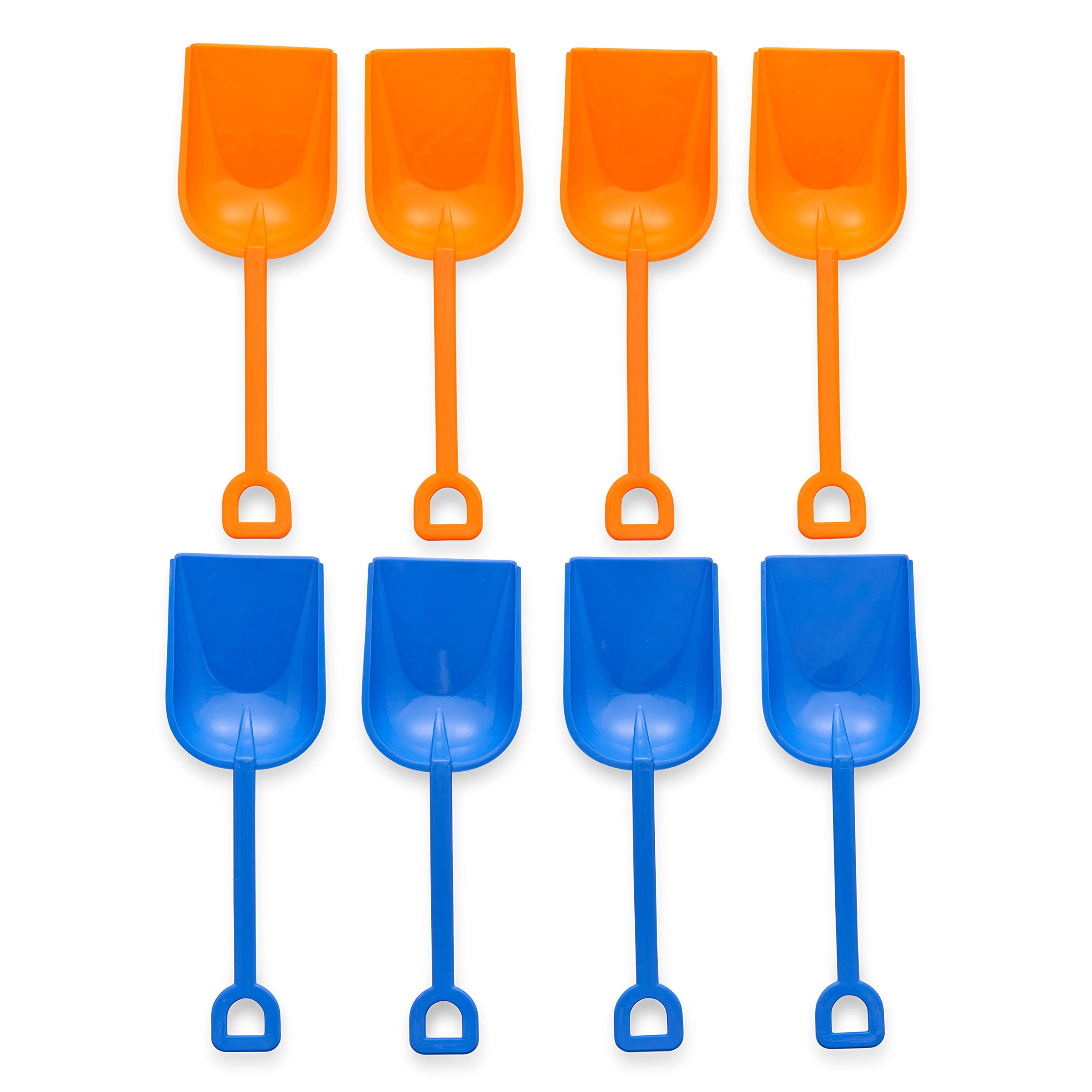 Bramble - 15 Plastic Beach Mini Small Spades for Kids Sand Toys and Sandpits - Blue and Orange, 9"/23cm