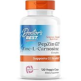 Doctor's Best PepZin GI, Zinc-L-Carnosine Complex for Men & Women - Zinc Carnosine Supplement Caps for Gut Health, Digestive Support, & Stomach Comfort, Vegan, Gluten Free - 120 Veg Capsules