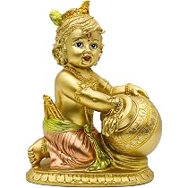 Amazon.com: Hindu Lord Baby Krishna Statue – Indian Idol Krishna ...