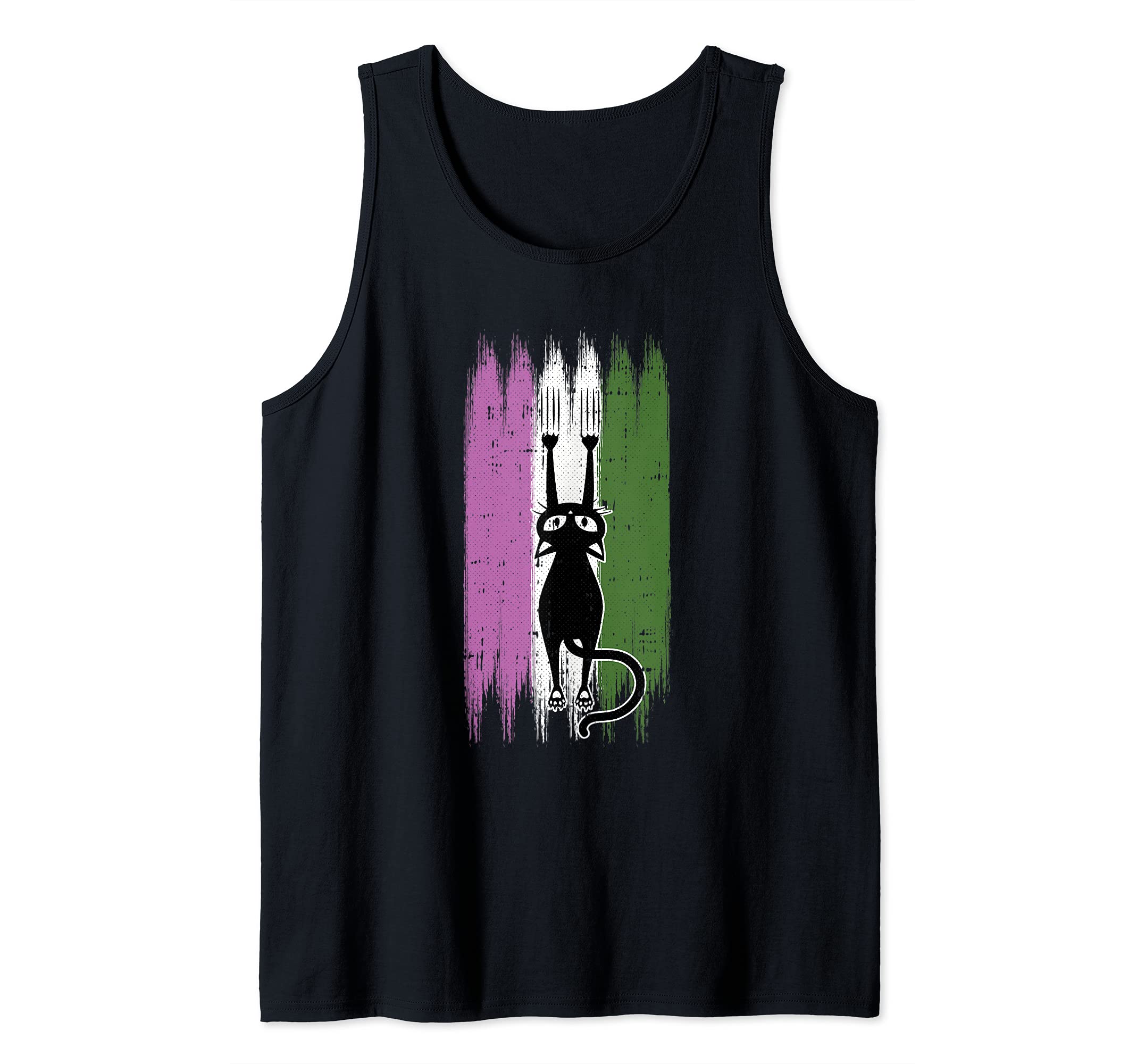 Cat Scratching Gender-queer Pride Kitten Kitty LGBT-Q Ally Tank Top