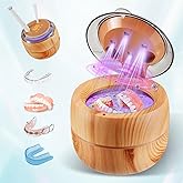Voraiya Ultrasonic Retainer Cleaner Machine, 360° UV Cleaning Denture Pod, 45kHz Ultrasonic Dental Cleaner Mouth Guard Cleaner for Aligner, Night Guard, Braces, Toothbrush, Jewelry, Ring