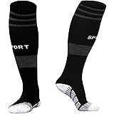 Compression Socks- Vitalismo Football Socks High Elasticity Soccer Socks for Sports (Black)