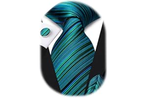 Hi-Tie Men Ties Sets Silk Stripe Paisley Necktie Pocket Square Cufflinks for Business Wedding