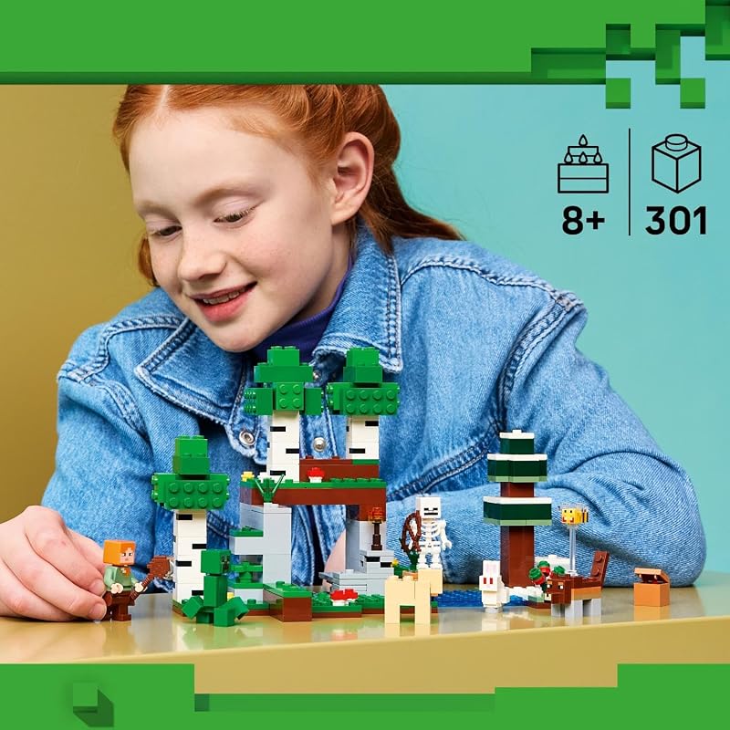 Minecraft L’Aventure de la Première Nuit - Jeu Interactif - 7 Figurines Dont Alex, Creeper, Squelette & Loup des Bois - Cadeau Gaming pour Garçon, Fille dès 8 Ans ou Fan 21593
