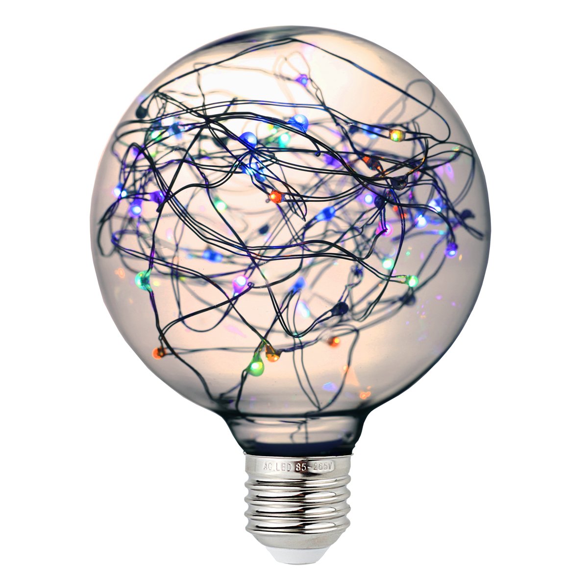 Judy Lighting - G95 LED Edison Flickering Bulb E26 Decorative Twinkling Starry Glass String Light Bulb Colorful Flashing Globe Sparkle Fairy Light, Romantic Festive Holiday Decoration