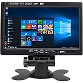 Vanxse 7 inch Small HDMI Monitor 1024x600 Resolution Small 1080P Portable IPS Monitor with Built-in Speakers HDMI VGA AV Input for Gaming CCTV Security Camera Raspberry Pi PC