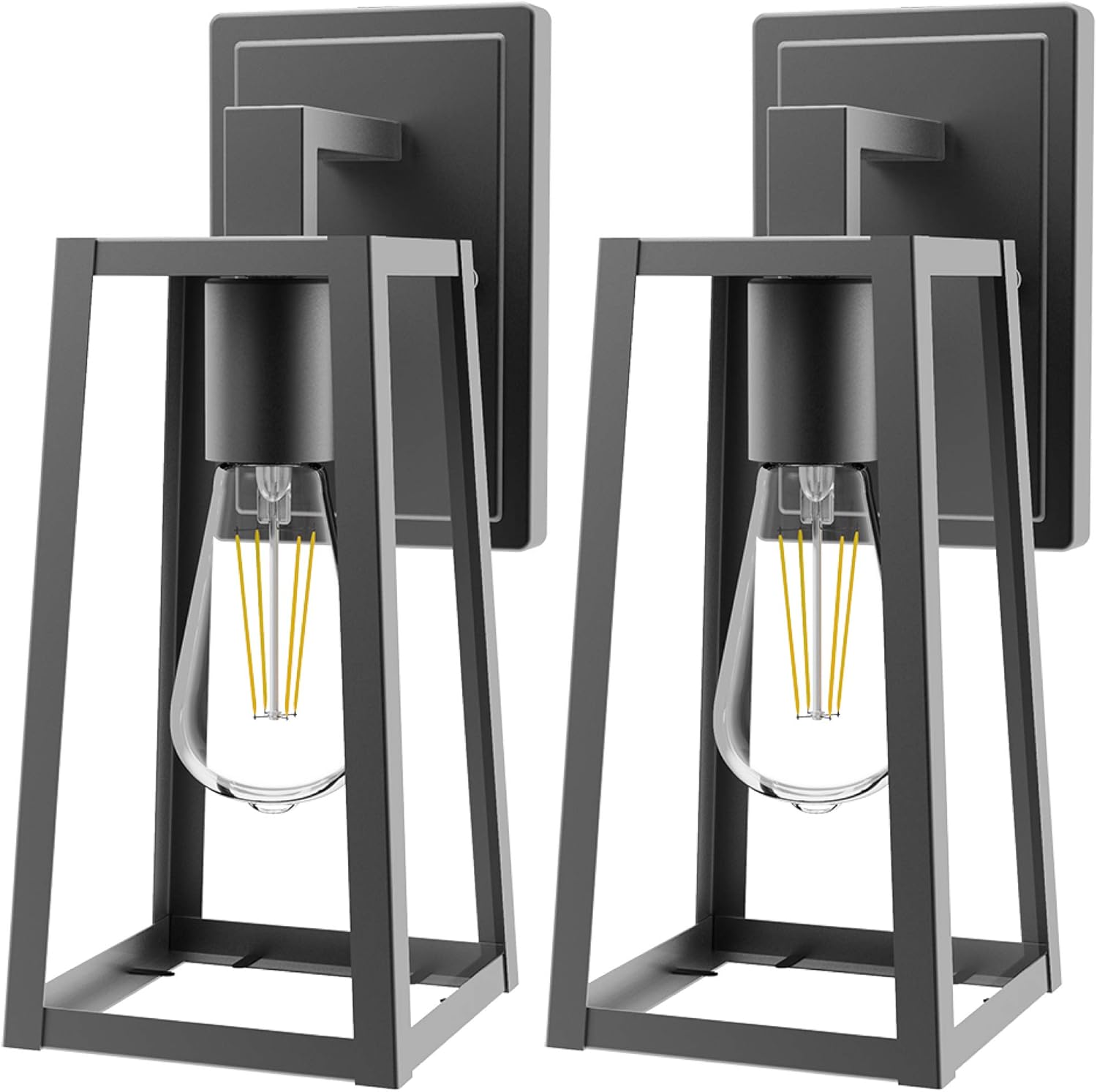 Sunco Lighting Cage aplique de pared, negro mate, visualización de