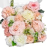 TINGE TIME Fake Flowers Artificial Flowers Peonies Bulbous Chrysanthemum Daisy Hydrangea Sunflower Violets Dahlia Daffodils Epiphyllum Orchid Cherry Blossom Camellia Leyaron (Pink)