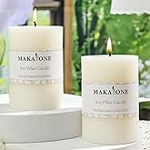 2 Pack Soy Wax White Pillar Candles,56H Long Lasting Burning,2.8x4in Natural Soybean Pillar Candles-Clean Burning Unscented & Smokeless Hand-Poured Candles Dinner Table,Home Decor,Fireplace,Mantle