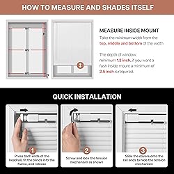 LazBlinds No Tools No Drill Cordless 1" Vinyl Mini