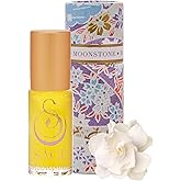 The Sage Lifestyle Moonstone Roll On, Oil, Gardenia, Lily, Vanilla Musk, Egyptian Musk, Perfume for Women, Long Lasting, Floral Fragrance, Artisan, Parfum, 1/8 oz, Travel Size, Mini Perfume for Women