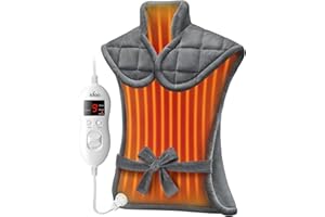 iDOO Weighted Heating Pad for Back, Large Electric Heating Pad for Neck and Shoulders and Back with 9 Heat Settings, 2H Auto-