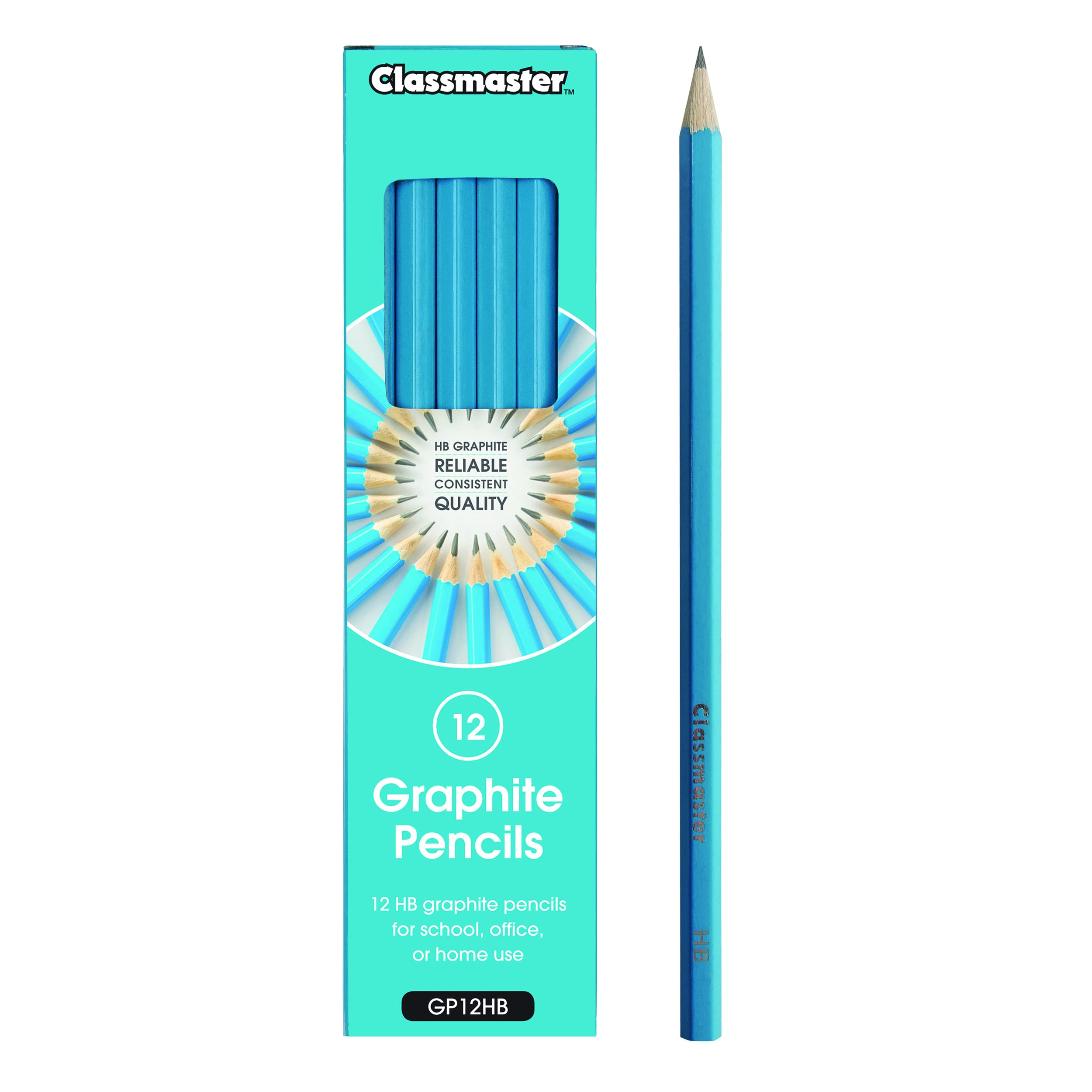 Classmaster GP12HB HB Graphite Pencils — Ideal for Art, Drawing, and Shading (Pack of 12),Blue