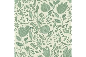 Fititem Leaf Peel and Stick Wallpaper Boho Contact Paper Green and Beige Floral Wallpaper Self Adhesive Removable Wall Paper 