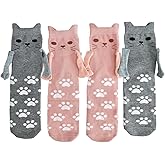 Cat Holding Hands Socks Magnet (One Size) Adult Funny Magnetic Cat Paw Socks