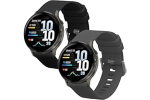 kwmobile Straps Compatible with Garmin Venu 4 45mm Straps - 2X Replacement Silicone Watch Bands - Black/Grey