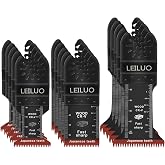 LEILUO 15Pcs Oscillating Tool Blades Wood, Multitool Blades Japanese Teeth | CRV Multi Tool Blades, Deep Cutting, Oscillating Saw Blades, Compatible with DeWalt, Makita, Milwaukee, Dremel &amp; More