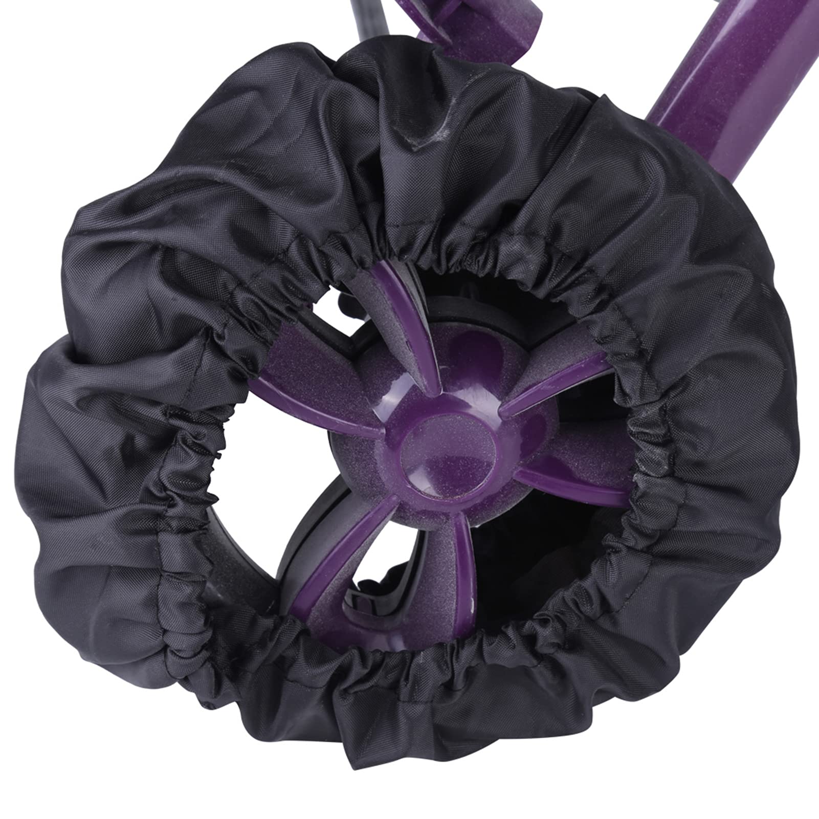 4pcs Baby Stroller Wheel Cover Set, Black Polyester Material, Protect Floor from Dirt, Easy to Use and Store, Suitable for Wheel Diameter 12~16cm/4.7~6.3in, Foldable