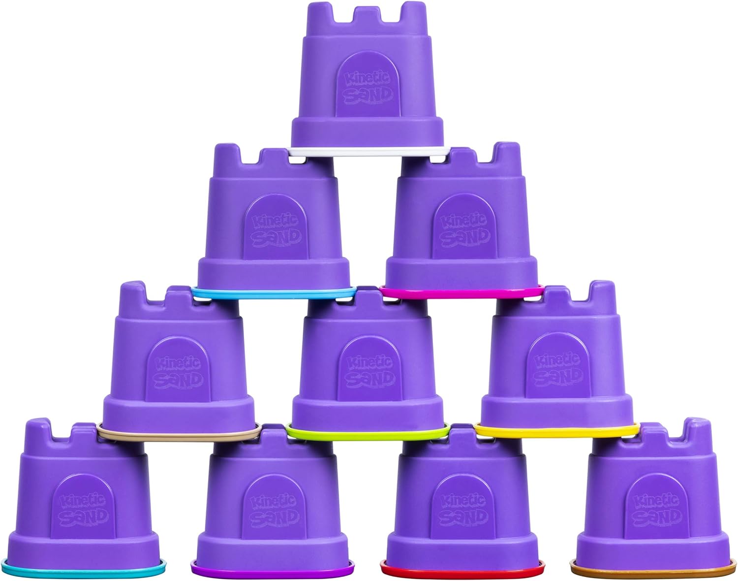 Kinetic Sand, Castle Containers 10-Colour Pack Non-Toxic Educational and Creative Sensory Play Sand Toys for Boys and Girls Aged 3+ - Image 3