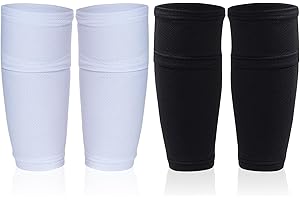 Haakong 2Pcs Soccer Shin Guards Sleeves for Footoall Games Sleeves with lnsert Pocket