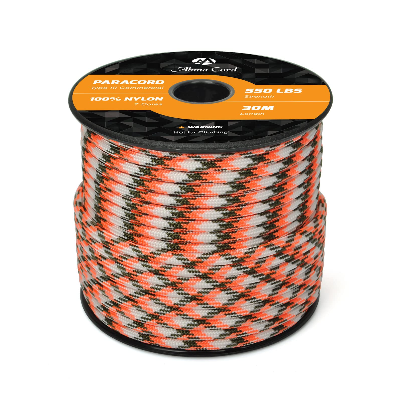 Abma Cord Paracord 550 4mm Nylon Rope Type III 7 Strands Parachute Cord - Max. 250kg (550lbs)